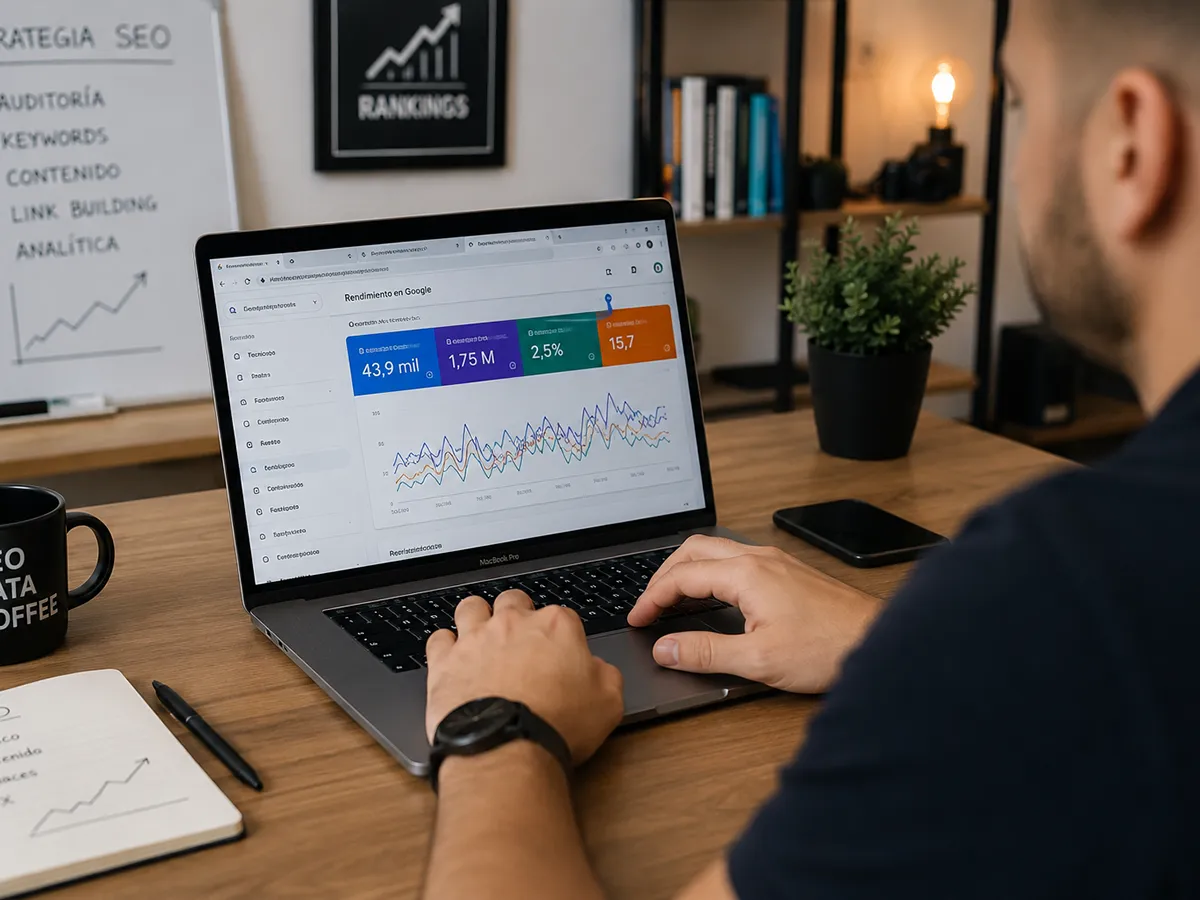 Auditor SEO analizando Google Search Console.